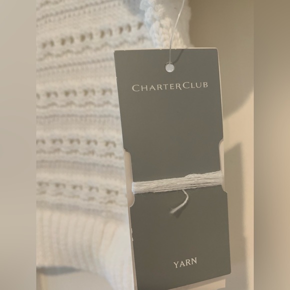 Chart Club Bright White Short Sleeve Cotton Sweater - Picture 5 of 6